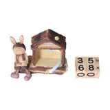 Rabbit House Calendar Cute Cartoon Wooden Block Home Decoration Calendar for Desk Office