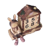Rabbit House Calendar Cute Cartoon Wooden Block Home Decoration Calendar for Desk Office