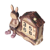 Rabbit House Calendar Cute Cartoon Wooden Block Home Decoration Calendar for Desk Office