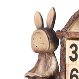 Rabbit House Calendar Cute Cartoon Wooden Block Home Decoration Calendar for Desk Office