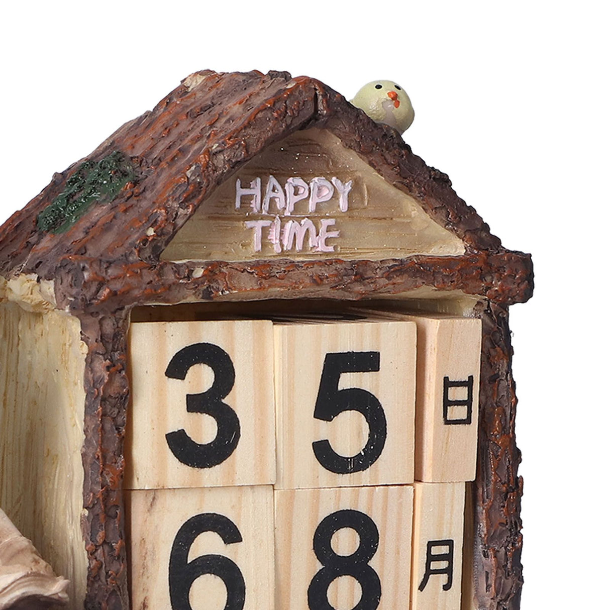 Rabbit House Calendar Cute Cartoon Wooden Block Home Decoration Calendar for Desk Office