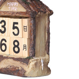 Rabbit House Calendar Cute Cartoon Wooden Block Home Decoration Calendar for Desk Office - Extra Image