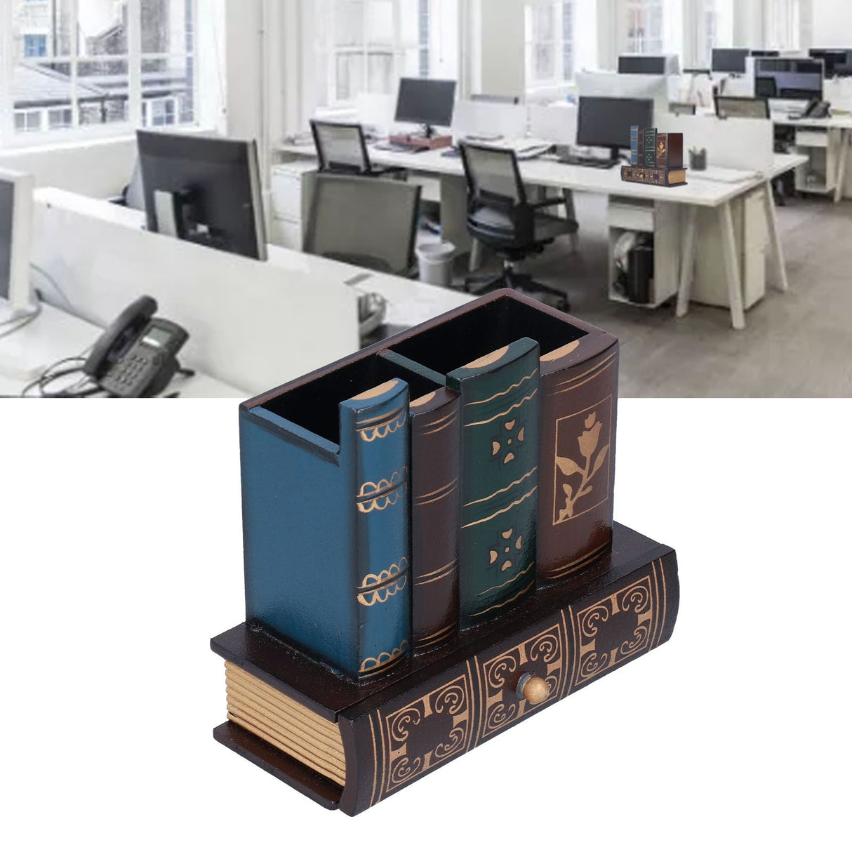 Retro Style Pencil Holder Pen Cup Desktop Storage Organizer Decoration for Home Office