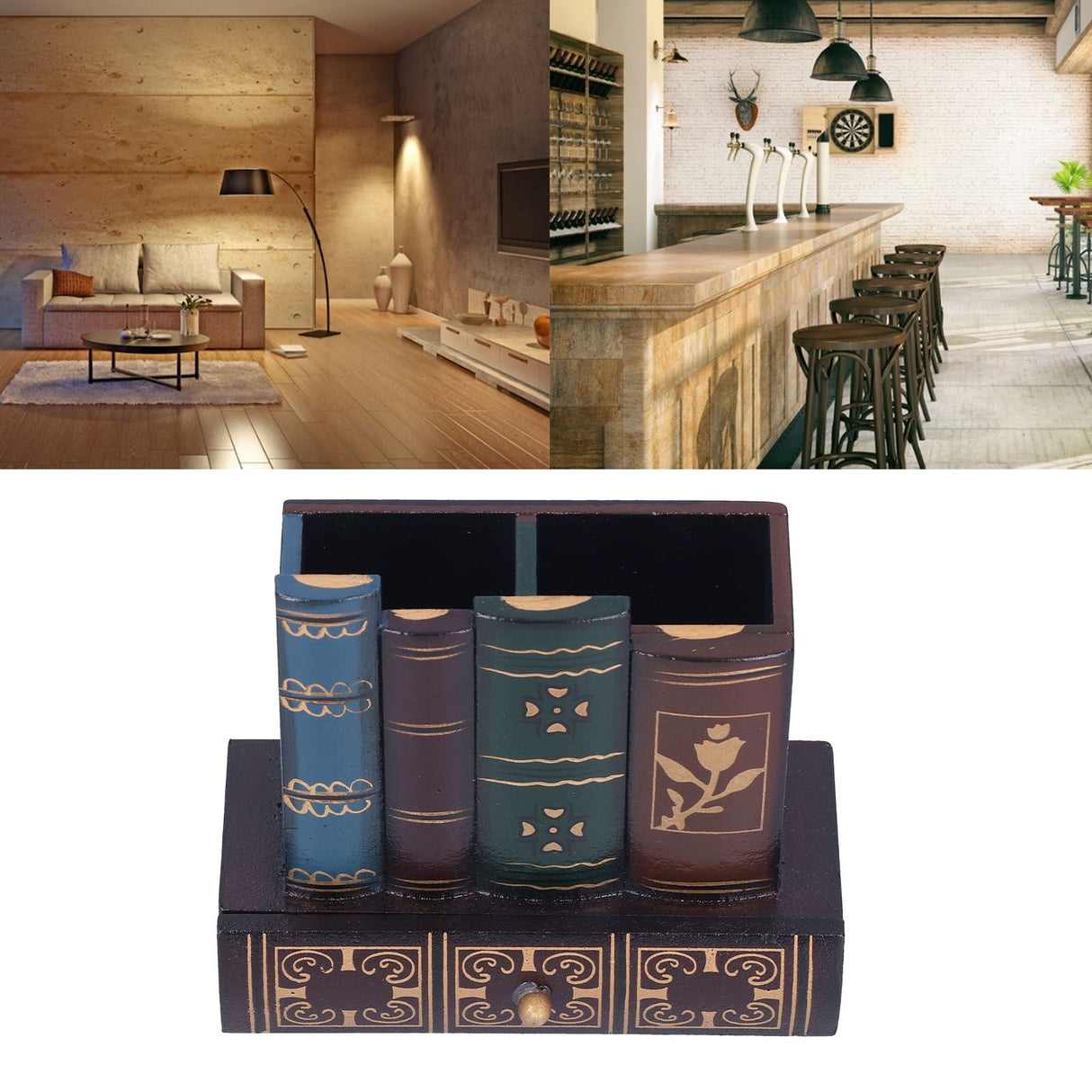 Retro Style Pencil Holder Pen Cup Desktop Storage Organizer Decoration for Home Office