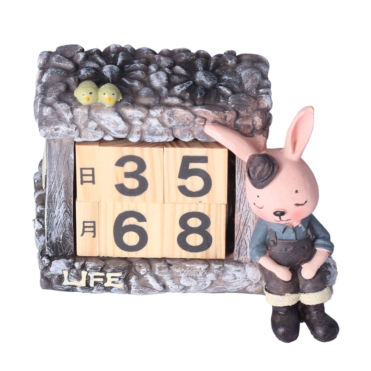 Innovative Rabbits Cabin Calendar Decorative TV Cabinet Decoration for Wedding Home Desktop