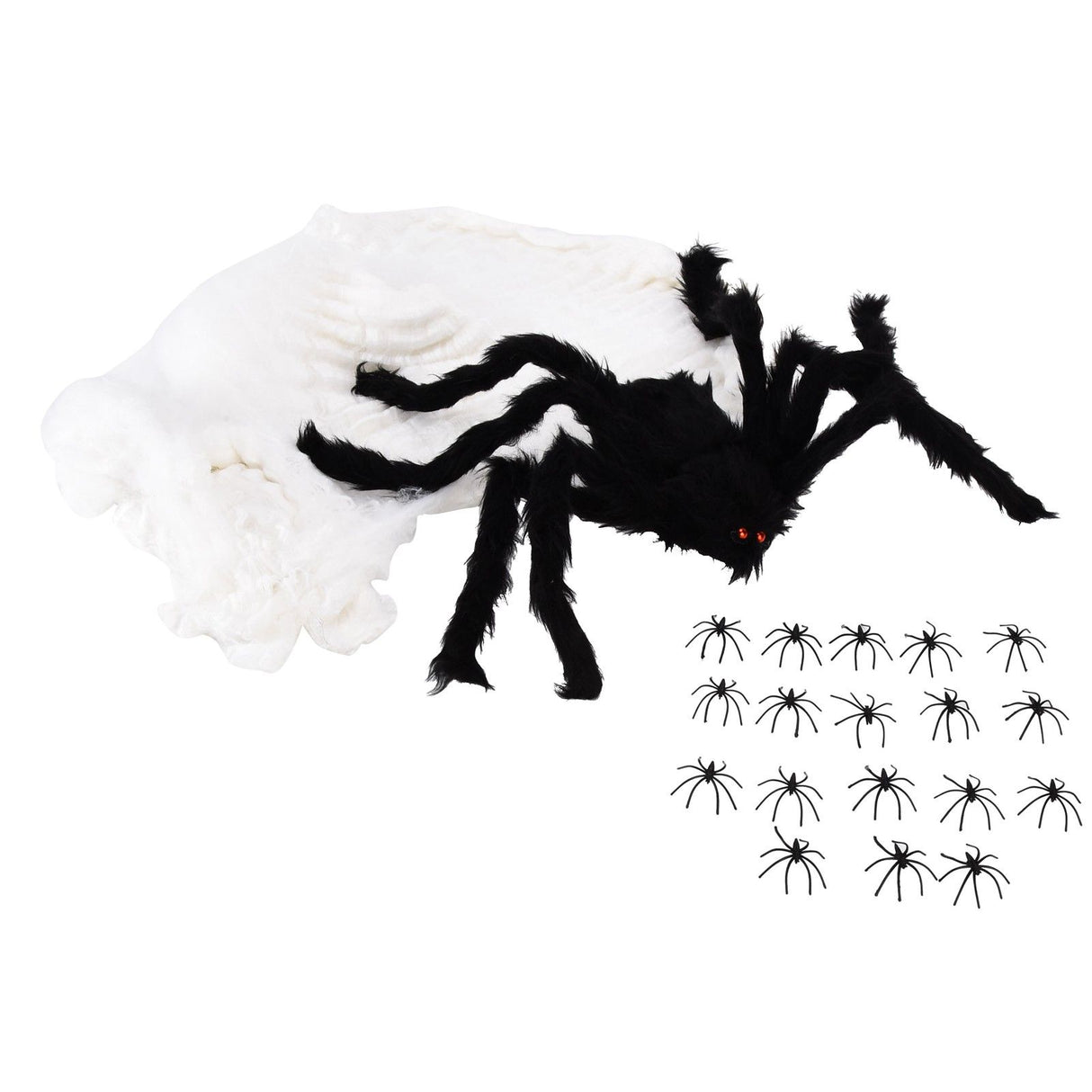 Decorative Spider Spook House Artificial Spider with Fake Cobweb for Party Halloween Festival Decoration