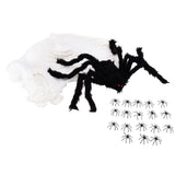 Decorative Spider Spook House Artificial Spider with Fake Cobweb for Party Halloween Festival Decoration