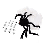 Decorative Spider Spook House Artificial Spider with Fake Cobweb for Party Halloween Festival Decoration - Front View