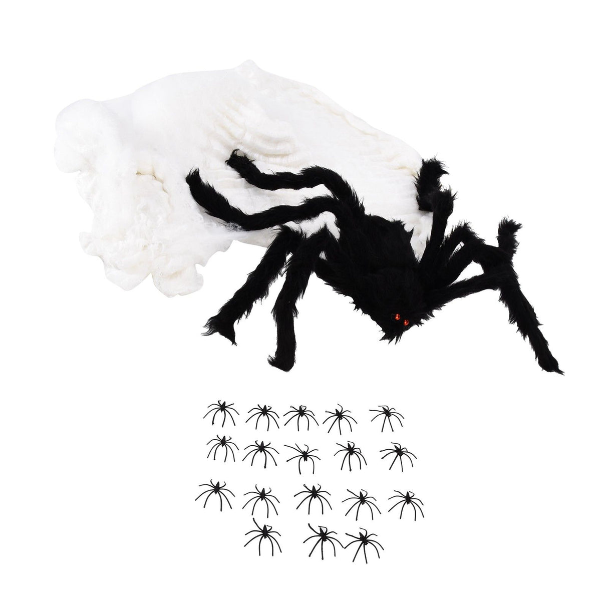 Decorative Spider Spook House Artificial Spider with Fake Cobweb for Party Halloween Festival Decoration