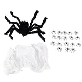 Decorative Spider Spook House Artificial Spider with Fake Cobweb for Party Halloween Festival Decoration - Top-Down View