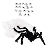 Decorative Spider Spook House Artificial Spider with Fake Cobweb for Party Halloween Festival Decoration - Rear View