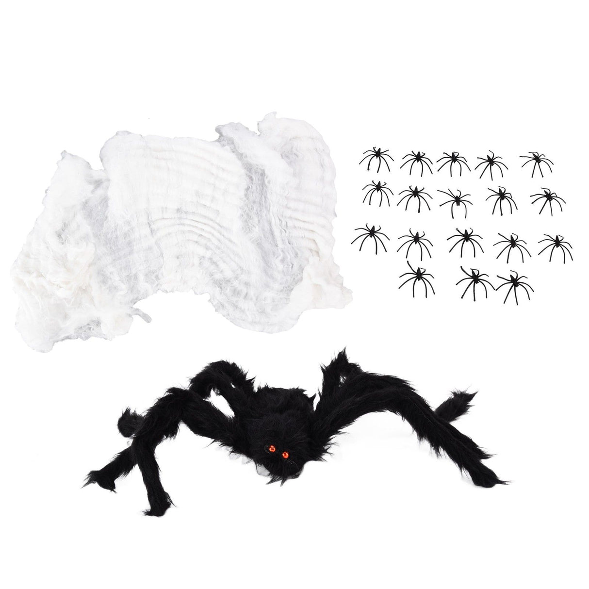 Decorative Spider Spook House Artificial Spider with Fake Cobweb for Party Halloween Festival Decoration