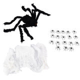 Decorative Spider Spook House Artificial Spider with Fake Cobweb for Party Halloween Festival Decoration