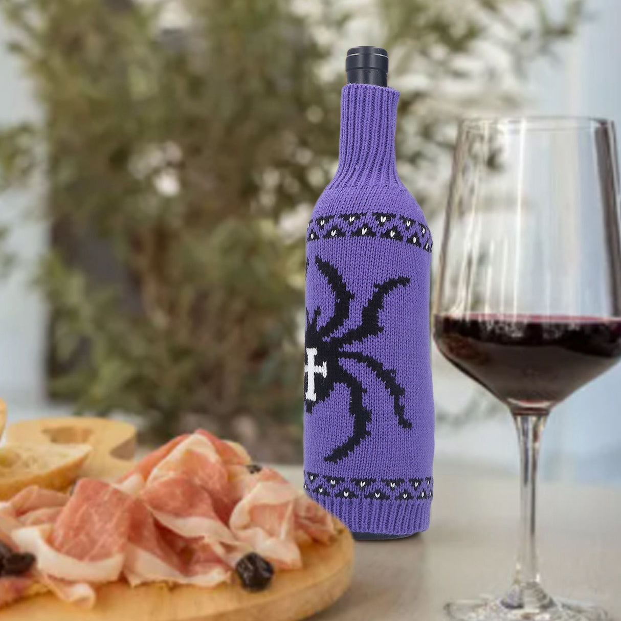 2Pcs Wine Bottle Cover Knitted Champagne Bottle Bag Table Decoration for Home Coffee Shop