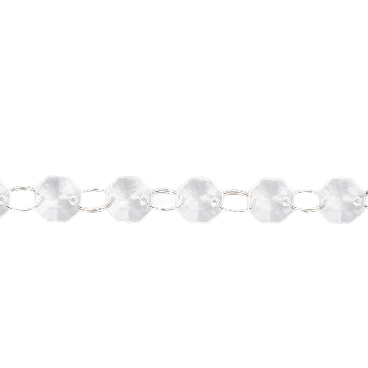 14mm Octagonal Bead String Acrylic Crystal Pearl Chains for Birthday Wedding PartyTransparent 10 Strips