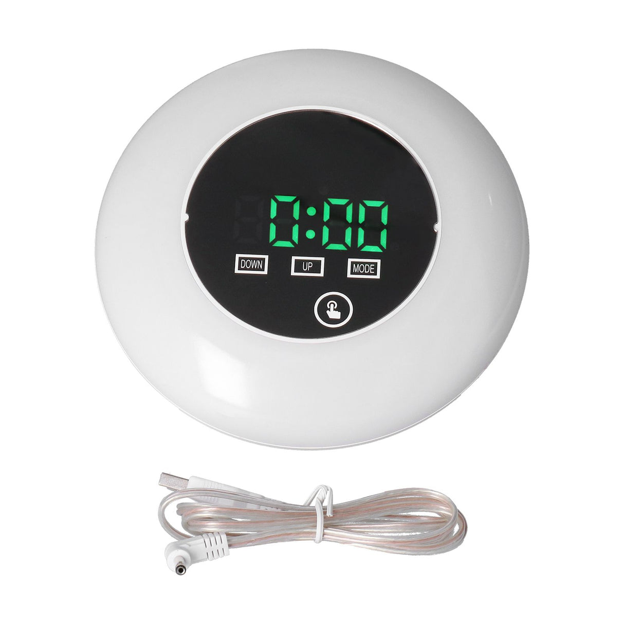 LED Digital Alarm Clock Mirror Clock Thermometer Clock 7 Color Electronic Clock for Bedroom OfficeGreen Word
