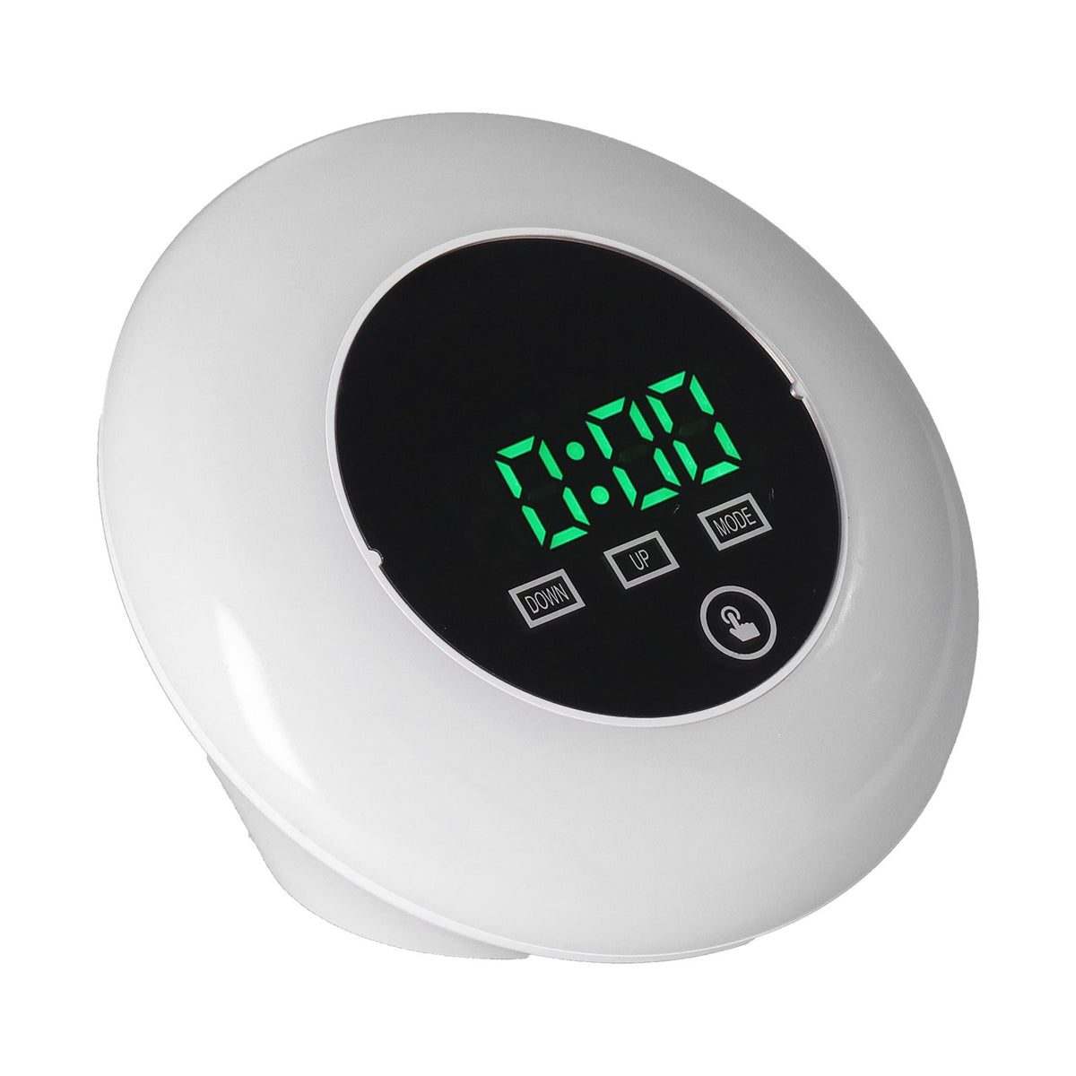 LED Digital Alarm Clock Mirror Clock Thermometer Clock 7 Color Electronic Clock for Bedroom OfficeGreen Word
