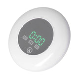LED Digital Alarm Clock Mirror Clock Thermometer Clock 7 Color Electronic Clock for Bedroom OfficeGreen Word