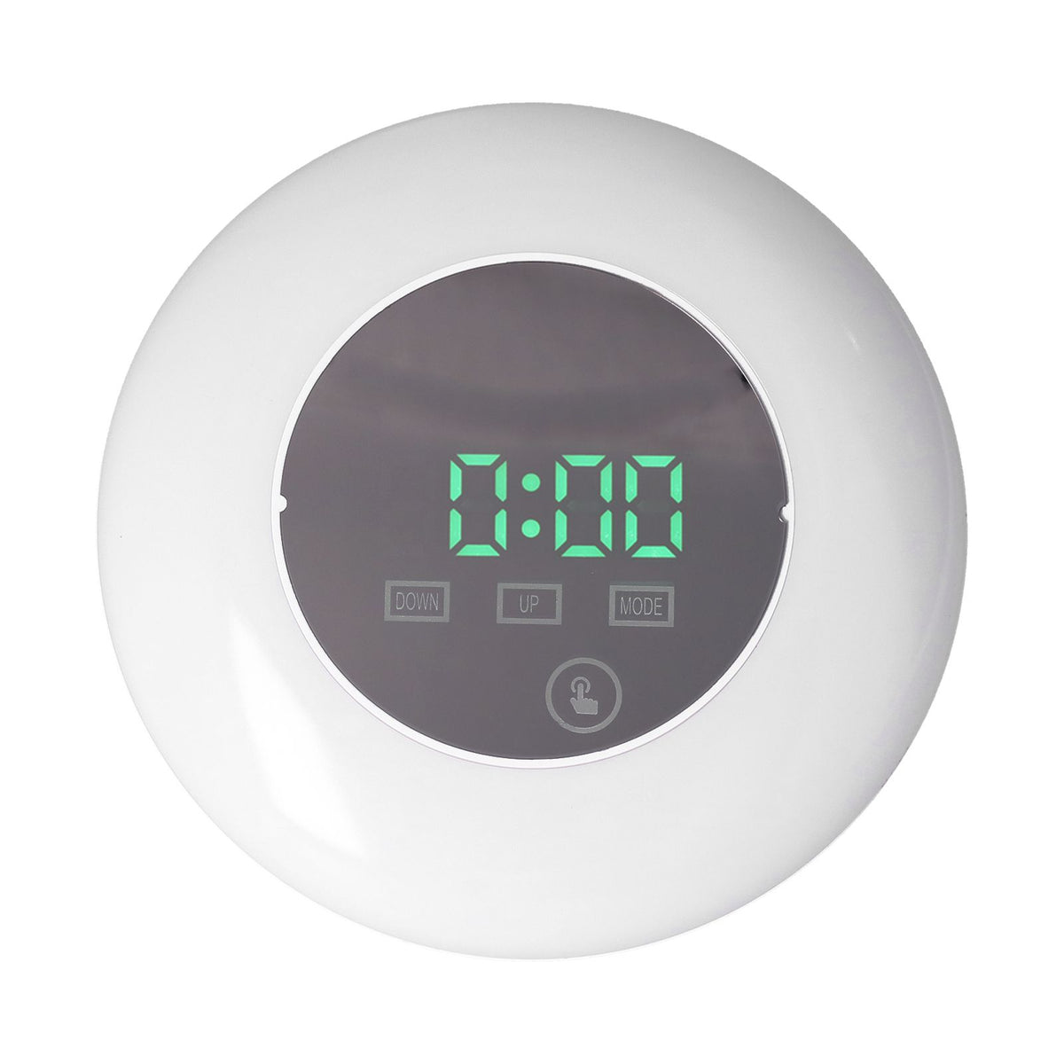 LED Digital Alarm Clock Mirror Clock Thermometer Clock 7 Color Electronic Clock for Bedroom OfficeGreen Word