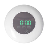 LED Digital Alarm Clock Mirror Clock Thermometer Clock 7 Color Electronic Clock for Bedroom OfficeGreen Word