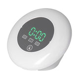 LED Digital Alarm Clock Mirror Clock Thermometer Clock 7 Color Electronic Clock for Bedroom OfficeGreen Word