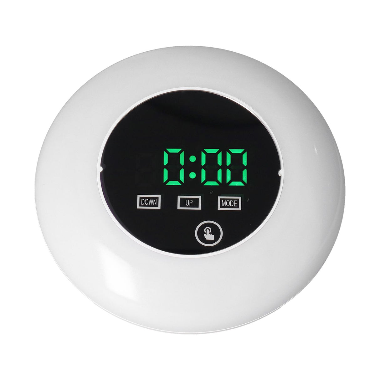 LED Digital Alarm Clock Mirror Clock Thermometer Clock 7 Color Electronic Clock for Bedroom OfficeGreen Word