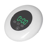 LED Digital Alarm Clock Mirror Clock Thermometer Clock 7 Color Electronic Clock for Bedroom OfficeGreen Word