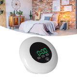 LED Digital Alarm Clock Mirror Clock Thermometer Clock 7 Color Electronic Clock for Bedroom OfficeGreen Word