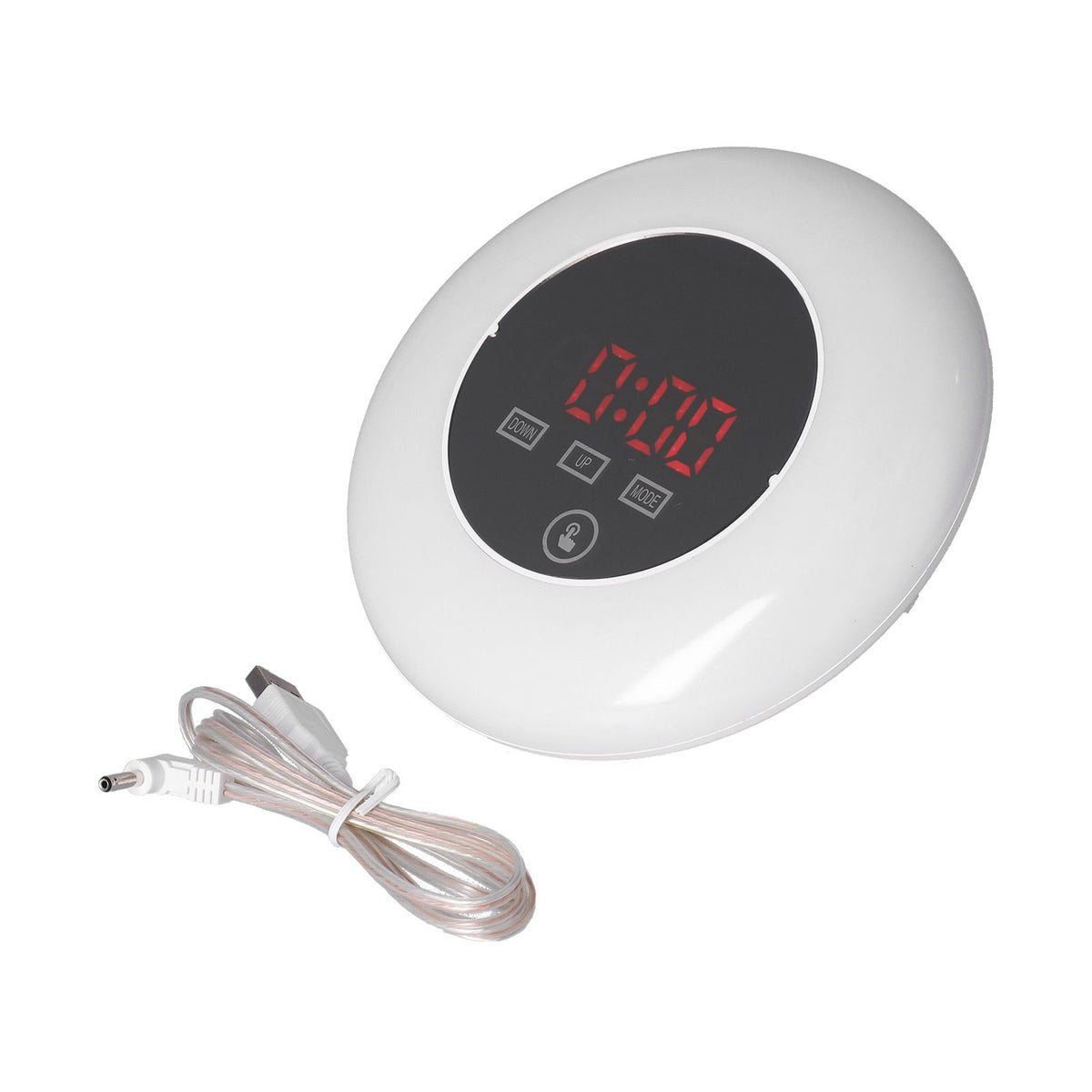 LED Digital Alarm Clock Mirror Clock Thermometer Clock 7 Color Electronic Clock for Bedroom OfficeRed Word