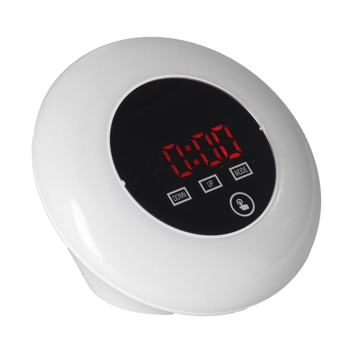 LED Digital Alarm Clock Mirror Clock Thermometer Clock 7 Color Electronic Clock for Bedroom OfficeRed Word