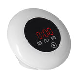 LED Digital Alarm Clock Mirror Clock Thermometer Clock 7 Color Electronic Clock for Bedroom OfficeRed Word - Top-Down View