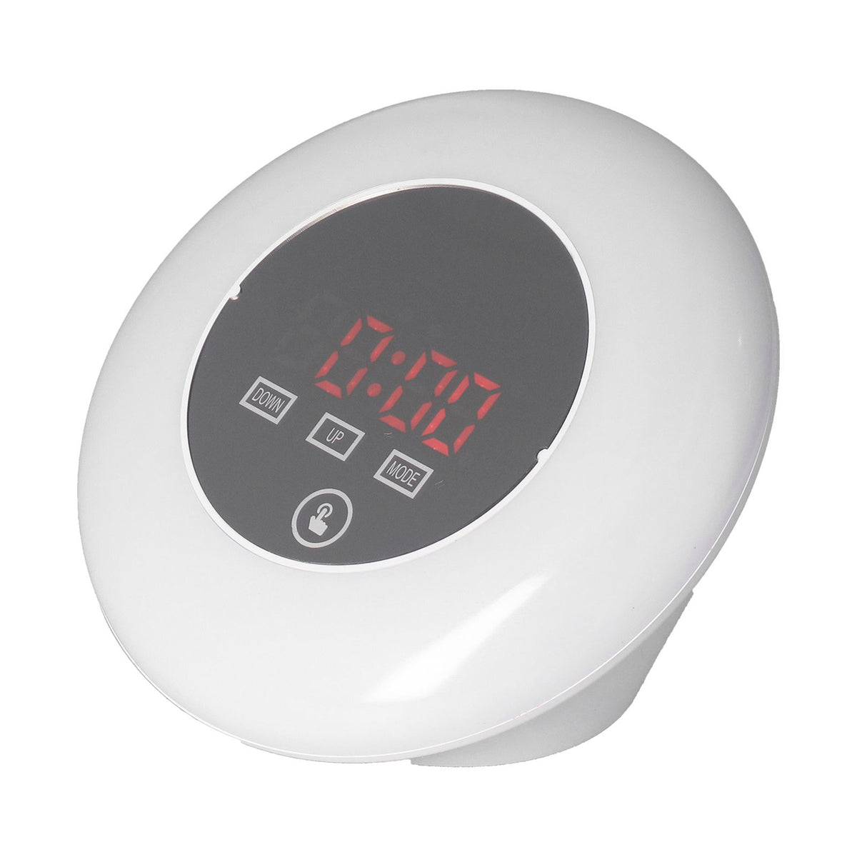 LED Digital Alarm Clock Mirror Clock Thermometer Clock 7 Color Electronic Clock for Bedroom OfficeRed Word