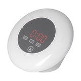 LED Digital Alarm Clock Mirror Clock Thermometer Clock 7 Color Electronic Clock for Bedroom OfficeRed Word - Low Angle