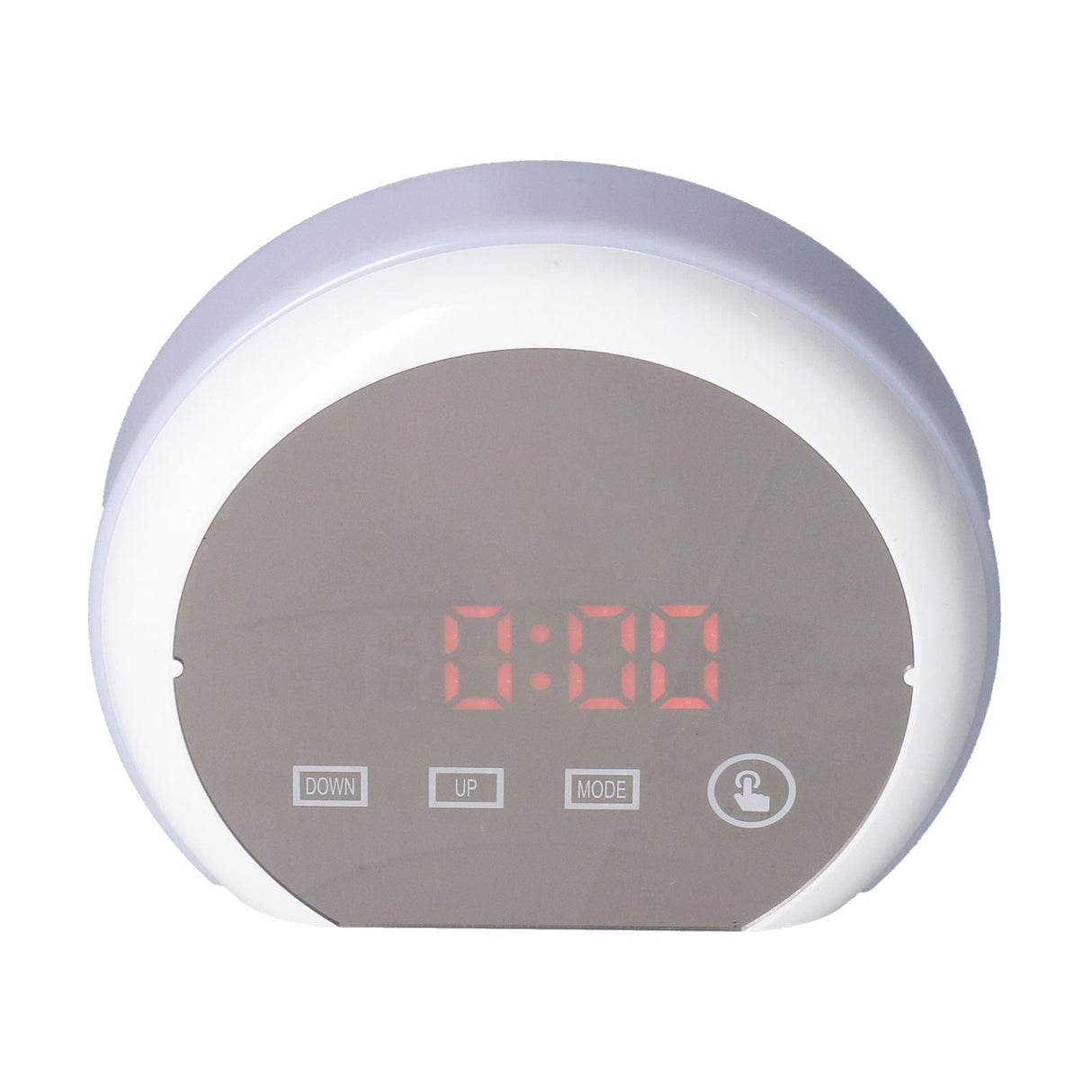 Digital LED Mirror Clock with 7 Color Lighting Snooze Alarm Clock Temperature Date Time DisplayRed Word
