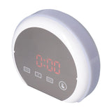Digital LED Mirror Clock with 7 Color Lighting Snooze Alarm Clock Temperature Date Time DisplayRed Word