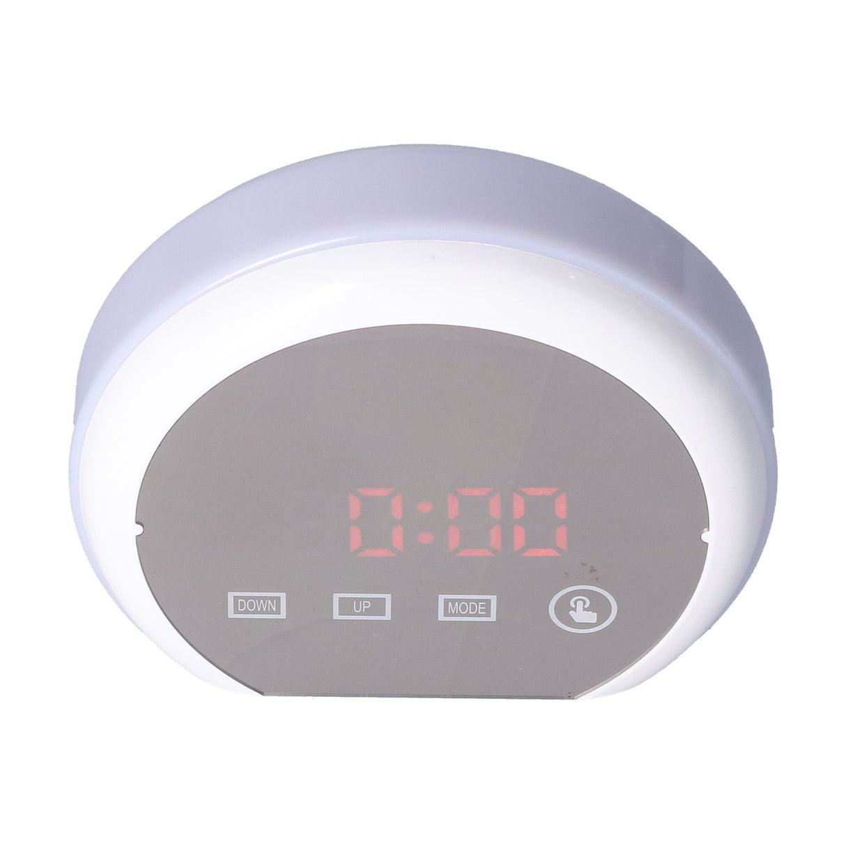 Digital LED Mirror Clock with 7 Color Lighting Snooze Alarm Clock Temperature Date Time DisplayRed Word