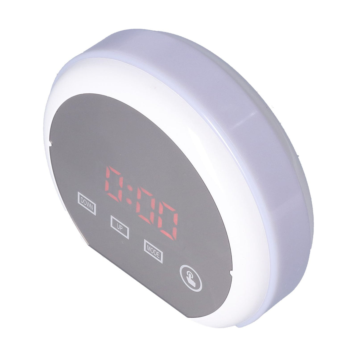 Digital LED Mirror Clock with 7 Color Lighting Snooze Alarm Clock Temperature Date Time DisplayRed Word