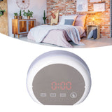 Digital LED Mirror Clock with 7 Color Lighting Snooze Alarm Clock Temperature Date Time DisplayRed Word