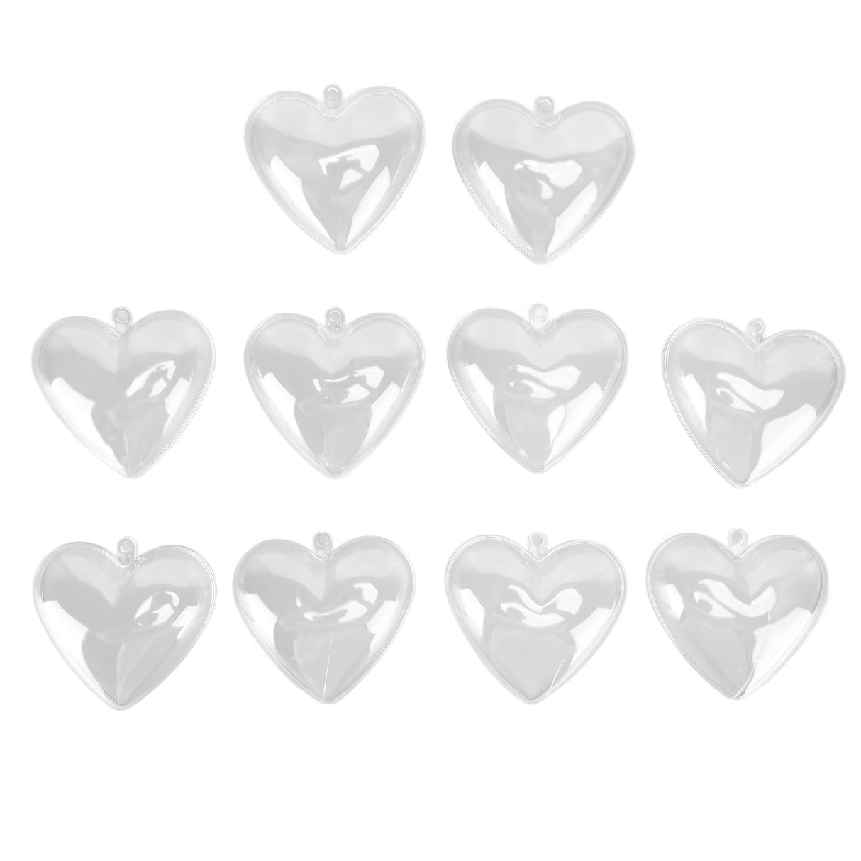5Pcs Clear Fillable Ball Transparent Heart Shape Plastic Ornaments for DIY Crafts Christmas Tree BirthdayS