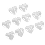 5Pcs Clear Fillable Ball Transparent Heart Shape Plastic Ornaments for DIY Crafts Christmas Tree BirthdayS - Top-Down View