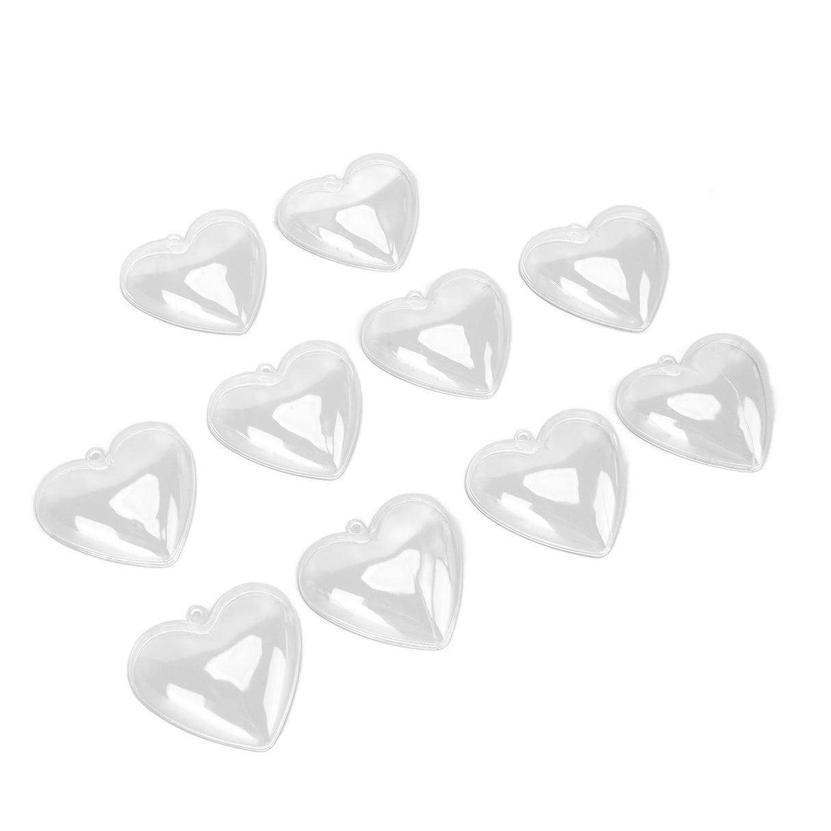 5Pcs Clear Fillable Ball Transparent Heart Shape Plastic Ornaments for DIY Crafts Christmas Tree BirthdayL