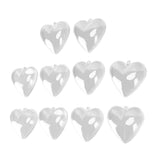 5Pcs Clear Fillable Ball Transparent Heart Shape Plastic Ornaments for DIY Crafts Christmas Tree BirthdayL
