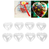 5Pcs Clear Fillable Ball Transparent Heart Shape Plastic Ornaments for DIY Crafts Christmas Tree BirthdayL