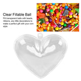 5Pcs Clear Fillable Ball Transparent Heart Shape Plastic Ornaments for DIY Crafts Christmas Tree BirthdayL