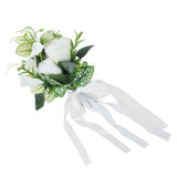 Wedding Aisle Chair Decorations Artificial Chair Flowers with Drapery for Party Photography Wedding - Side View