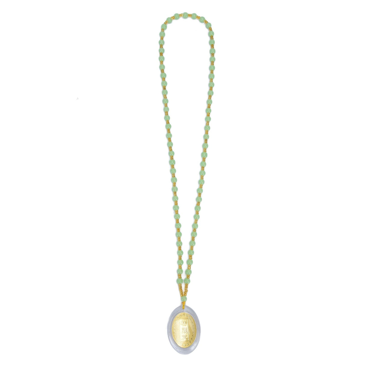 5Pcs Amulet Pendant Multi Purpose Exquisite Workmanship Simple Stylish Appearance Safe Healthy Car Pendant for DecorEmerald Green Big Bead Small Gold Bead