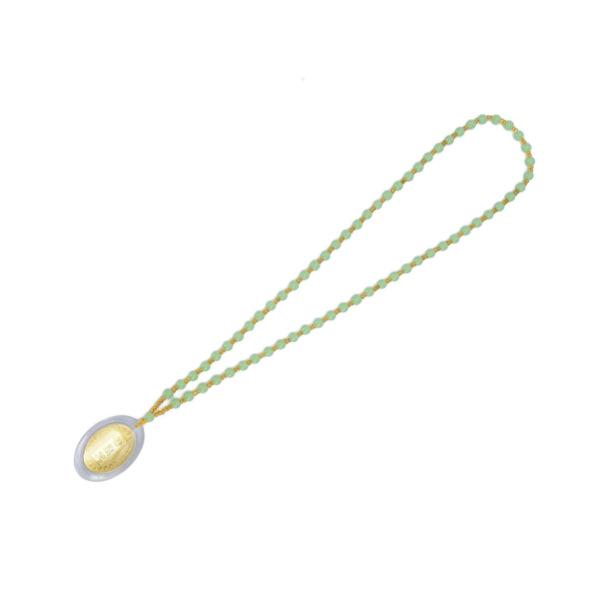 5Pcs Amulet Pendant Multi Purpose Exquisite Workmanship Simple Stylish Appearance Safe Healthy Car Pendant for DecorEmerald Green Big Bead Small Gold Bead