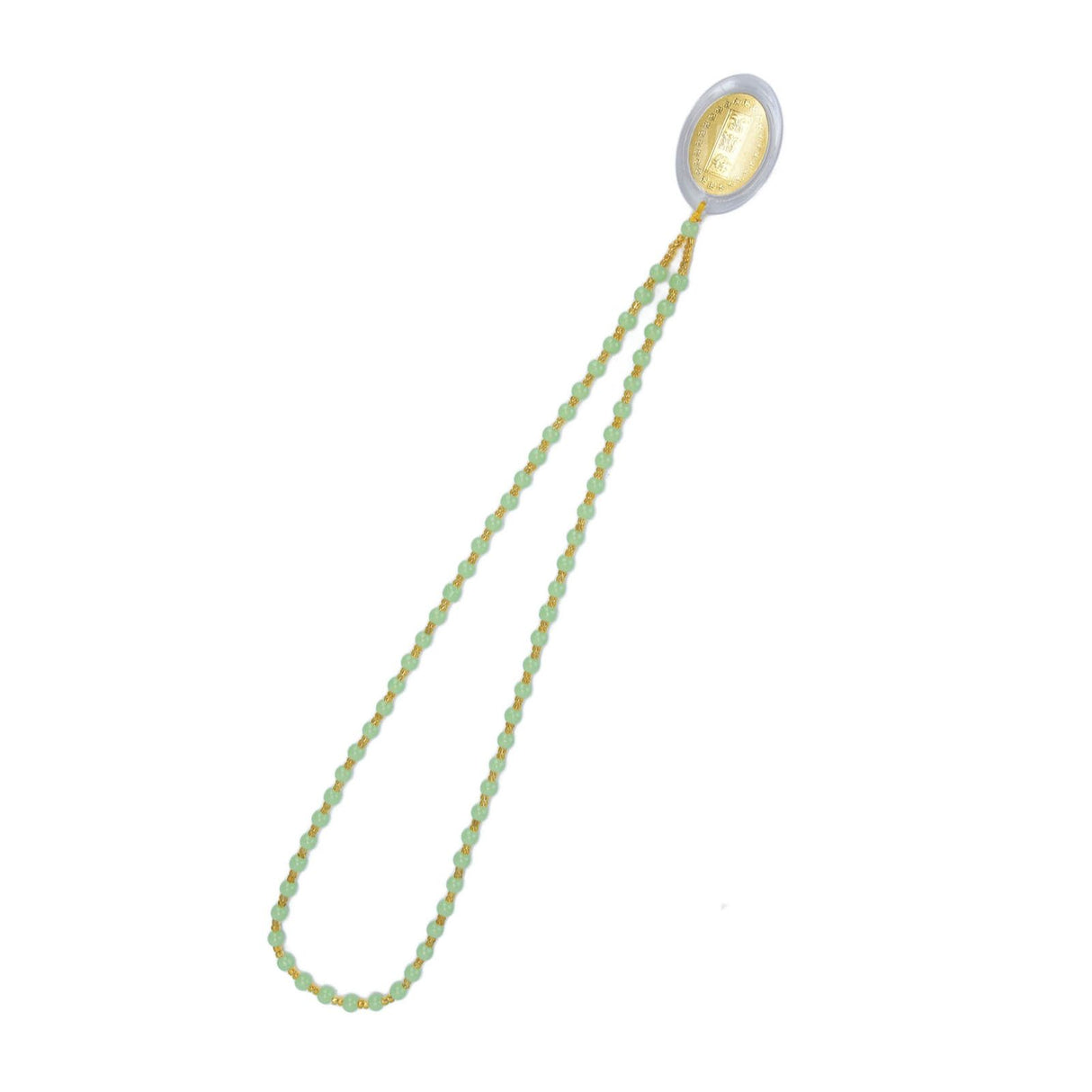 5Pcs Amulet Pendant Multi Purpose Exquisite Workmanship Simple Stylish Appearance Safe Healthy Car Pendant for DecorEmerald Green Big Bead Small Gold Bead