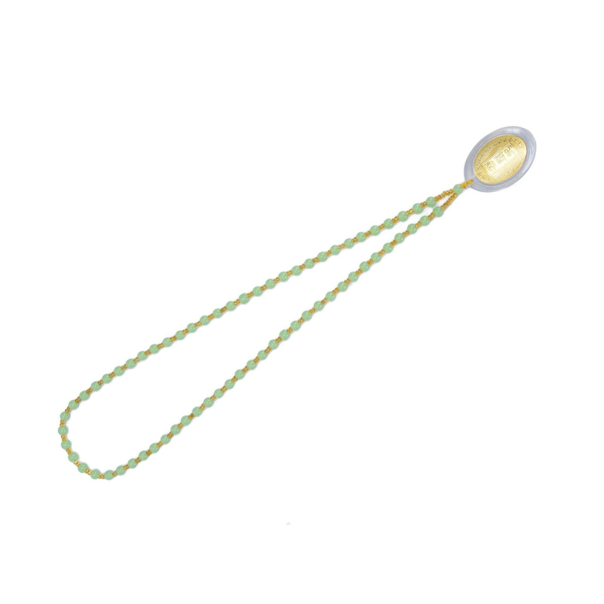 5Pcs Amulet Pendant Multi Purpose Exquisite Workmanship Simple Stylish Appearance Safe Healthy Car Pendant for DecorEmerald Green Big Bead Small Gold Bead