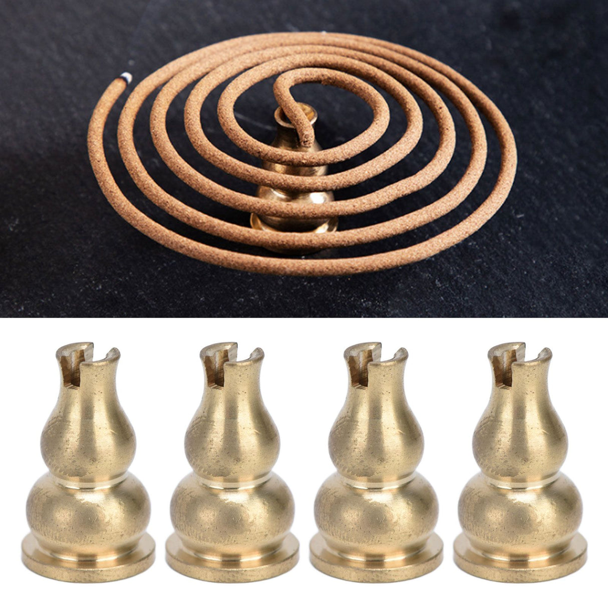10pcs Incense Burner Gourd Shaped Brass Incense Holder for Home Office Teahouse Living Room Yoga